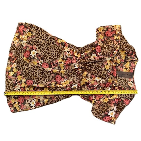 Vintage WOMENS DRESS Moon Collection SMALL Leopard Floral Print MADE IN USA 1192 - Picture 7 of 11